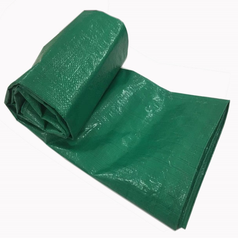 สีเขียว HDPE ผ้าทอผ้าใบกันน้ำ LDPE ลามิเนต PE ผ้าใบกันน้ำรถบรรทุกปกผ้าใบกันน้ำแผ่นพลาสติก